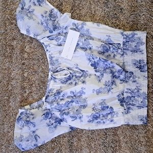 Lush Smocked Bottom Floral Top